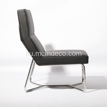 X fém csőalapú bőr kar nélküli szék